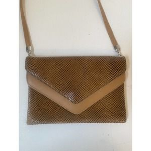 Due‎ Fratelli Purse Genuine Leather Crossbody Bag Tan Brown Stylish Fun